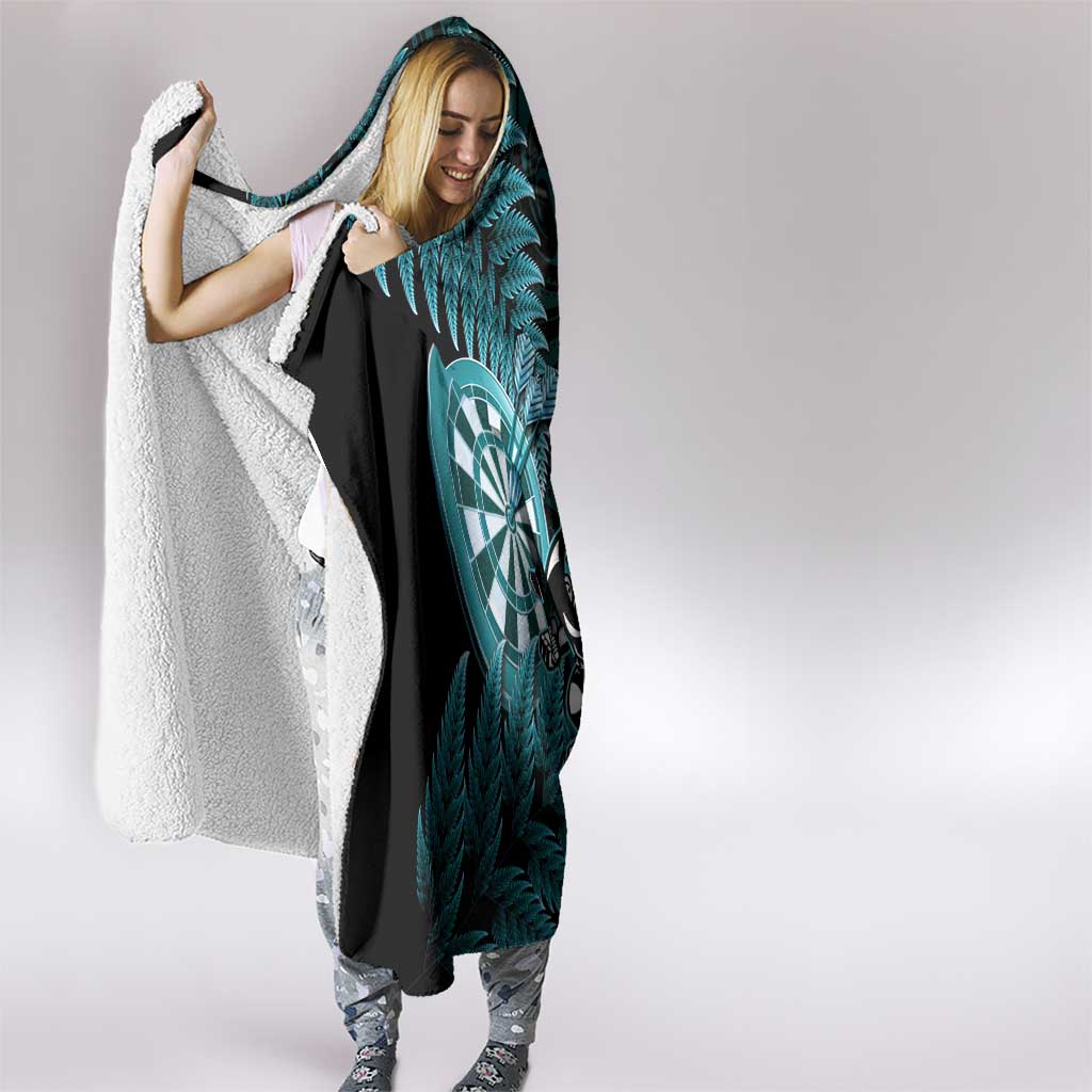 New Zealand Darts Christmas Hooded Blanket Maori Fern Merry Dartsmas - Vibe Hoodie