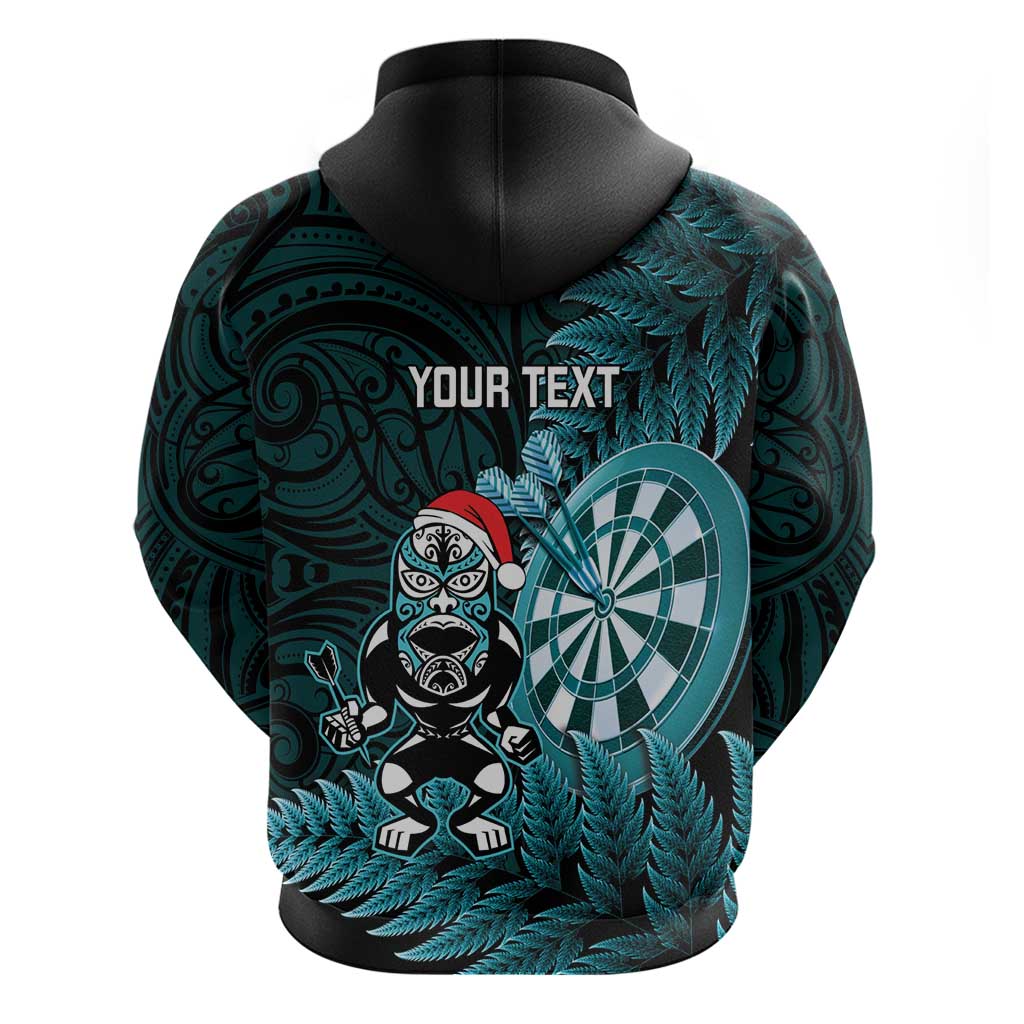 Personalised New Zealand Darts Christmas Hoodie Maori Fern Merry Dartsmas - Vibe Hoodie