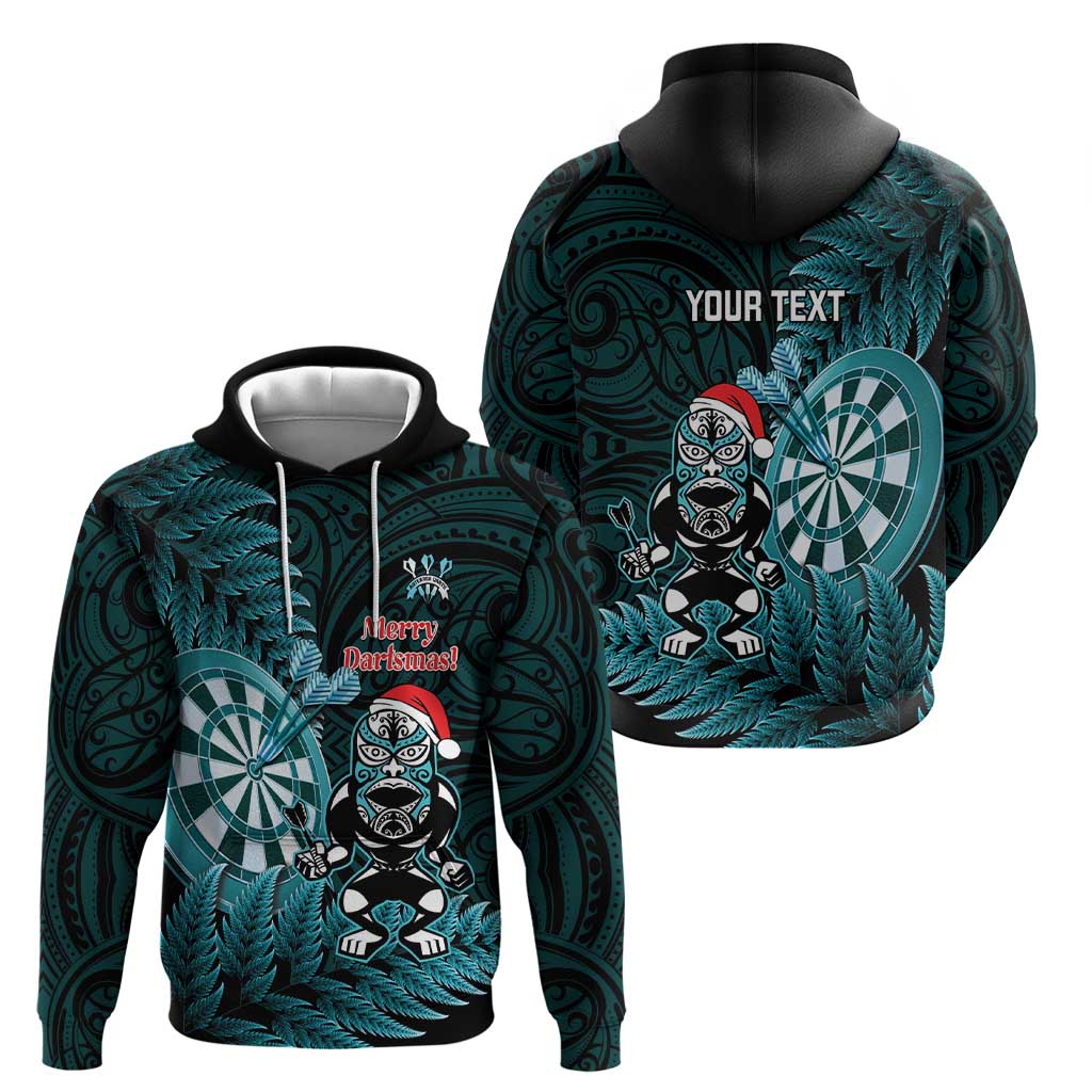 Personalised New Zealand Darts Christmas Hoodie Maori Fern Merry Dartsmas - Vibe Hoodie