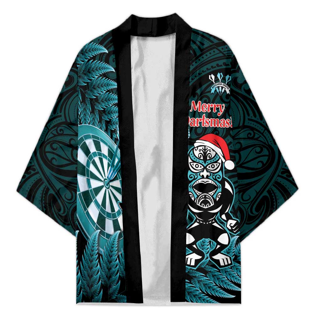 Personalised New Zealand Darts Christmas Kimono Maori Fern Merry Dartsmas - Vibe Hoodie