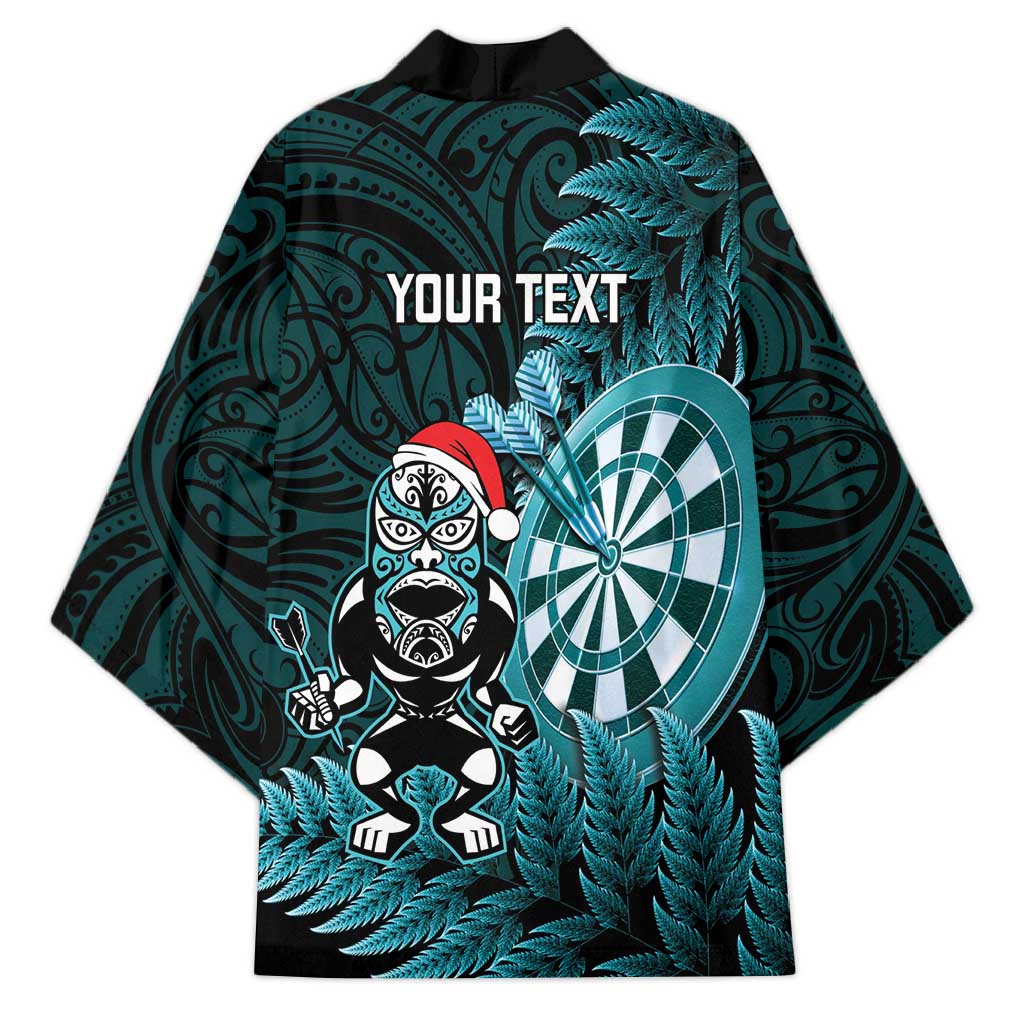 Personalised New Zealand Darts Christmas Kimono Maori Fern Merry Dartsmas - Vibe Hoodie