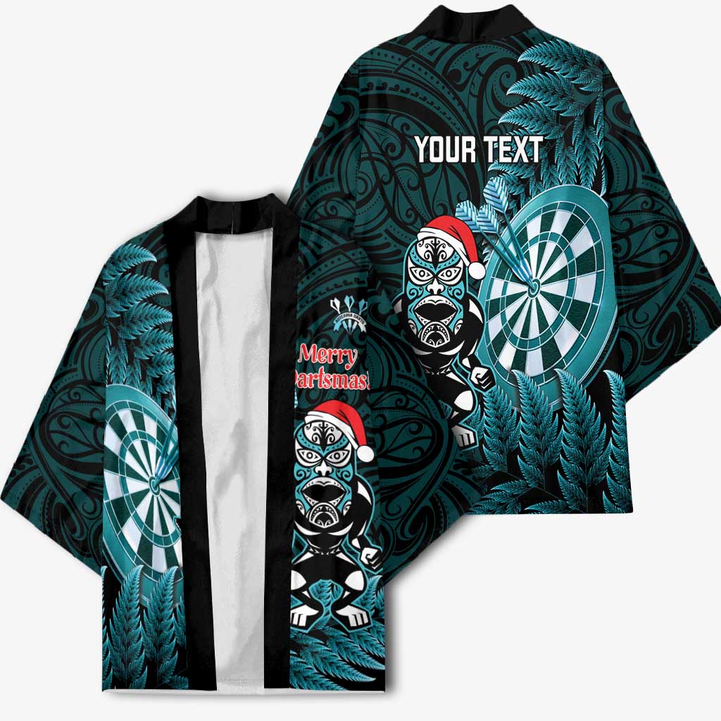 Personalised New Zealand Darts Christmas Kimono Maori Fern Merry Dartsmas - Vibe Hoodie