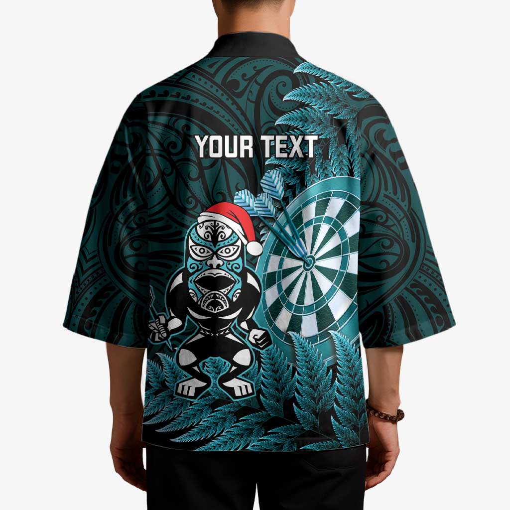 Personalised New Zealand Darts Christmas Kimono Maori Fern Merry Dartsmas - Vibe Hoodie