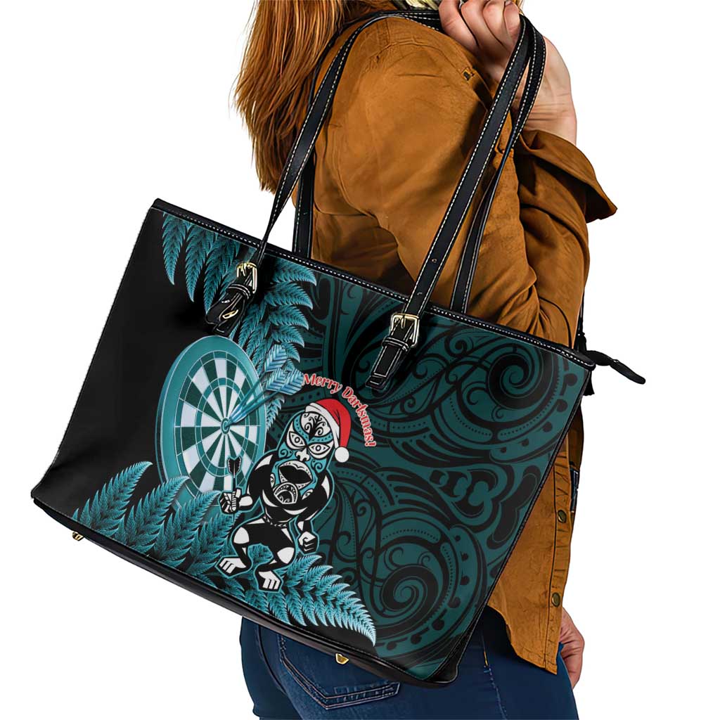 New Zealand Darts Christmas Leather Tote Bag Maori Fern Merry Dartsmas - Vibe Hoodie