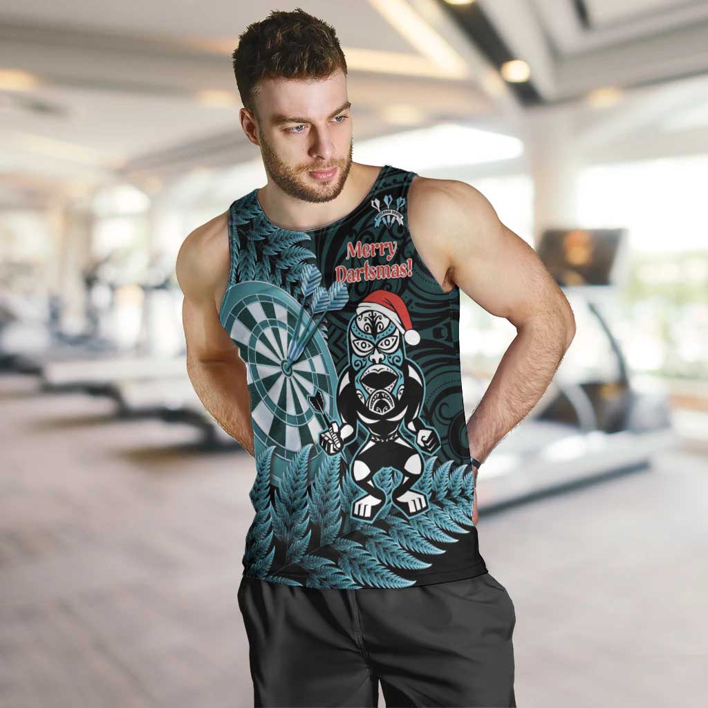 Personalised New Zealand Darts Christmas Men Tank Top Maori Fern Merry Dartsmas - Vibe Hoodie