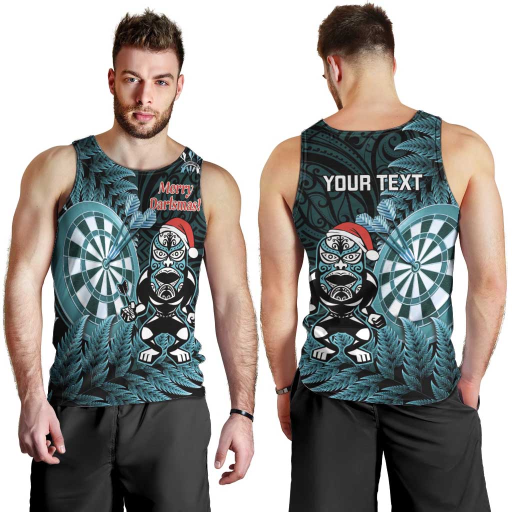 Personalised New Zealand Darts Christmas Men Tank Top Maori Fern Merry Dartsmas - Vibe Hoodie