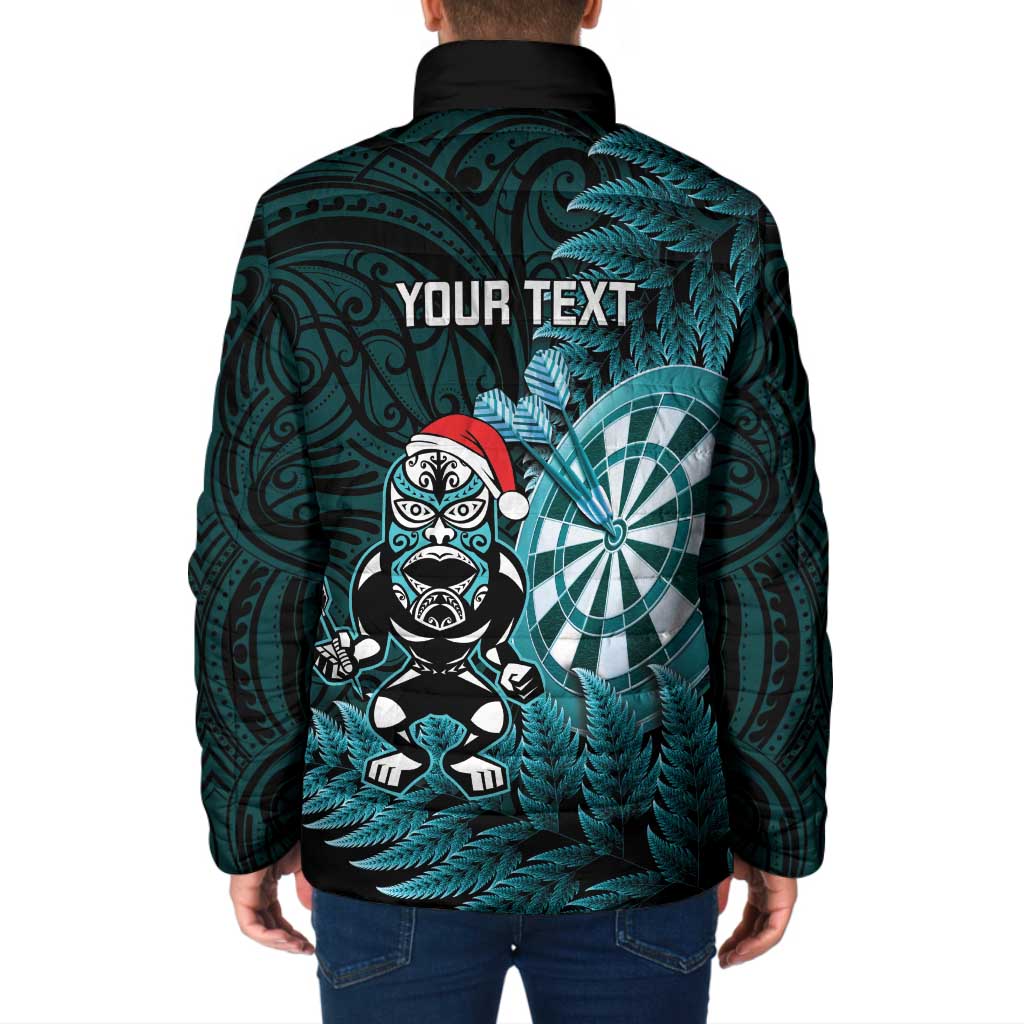 Personalised New Zealand Darts Christmas Padded Jacket Maori Fern Merry Dartsmas - Vibe Hoodie