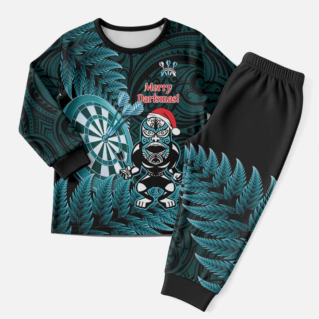 Personalised New Zealand Darts Christmas Pajama Set Maori Fern Merry Dartsmas - Vibe Hoodie