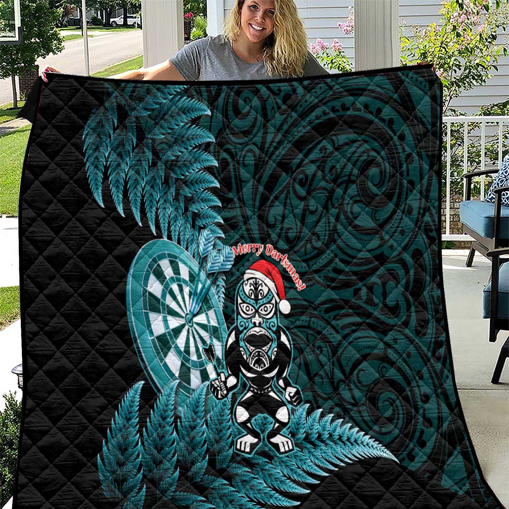 New Zealand Darts Christmas Quilt Maori Fern Merry Dartsmas - Vibe Hoodie