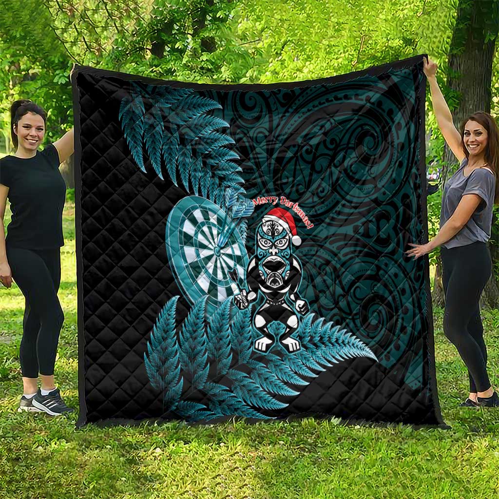 New Zealand Darts Christmas Quilt Maori Fern Merry Dartsmas - Vibe Hoodie
