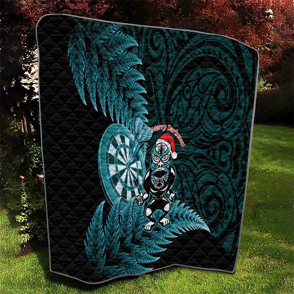 New Zealand Darts Christmas Quilt Maori Fern Merry Dartsmas - Vibe Hoodie