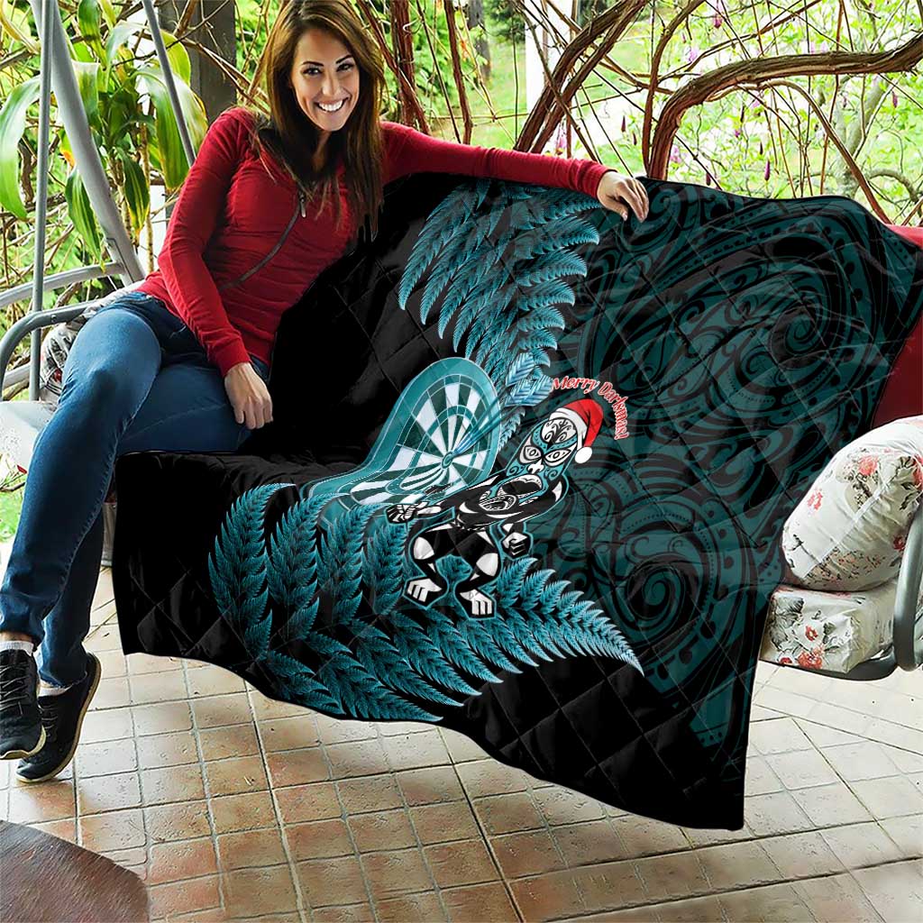 New Zealand Darts Christmas Quilt Maori Fern Merry Dartsmas - Vibe Hoodie