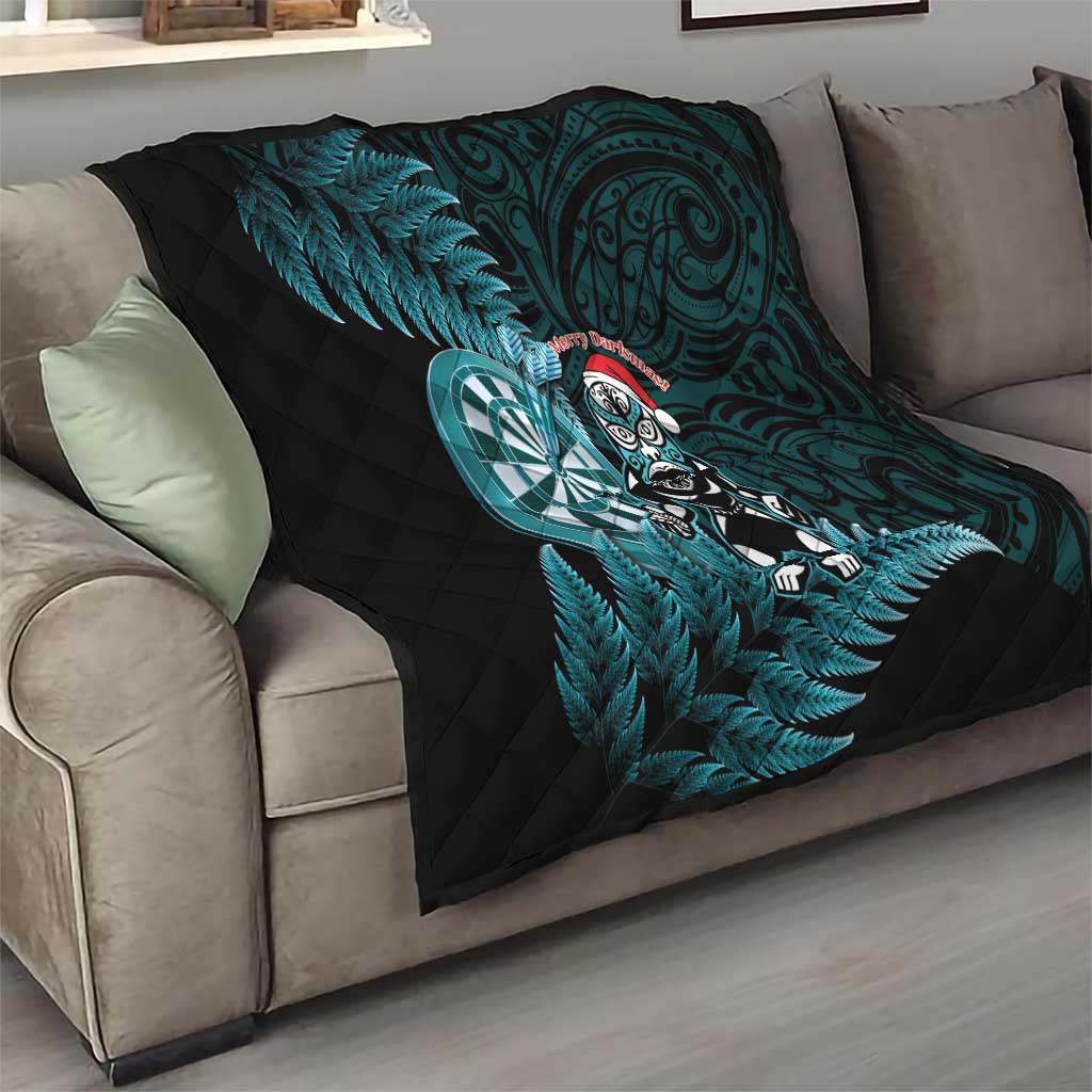New Zealand Darts Christmas Quilt Maori Fern Merry Dartsmas - Vibe Hoodie