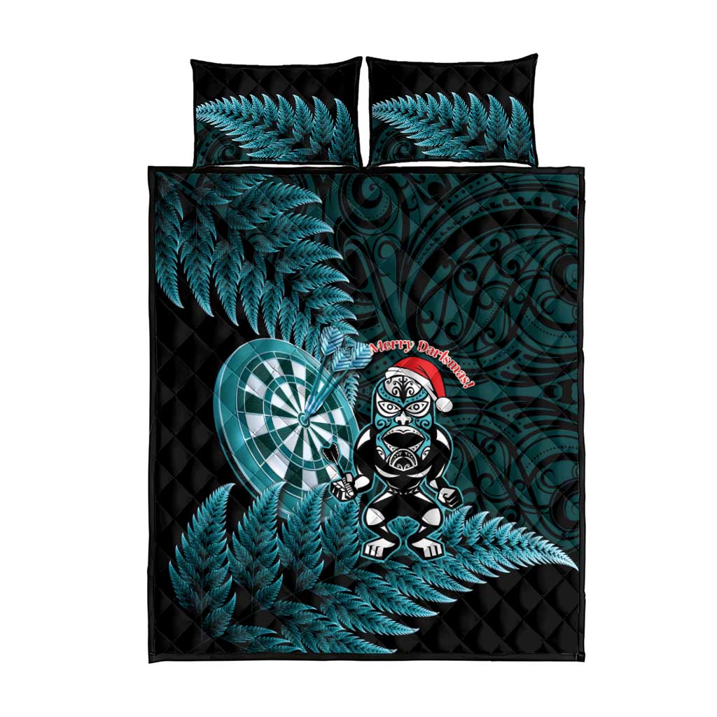 New Zealand Darts Christmas Quilt Bed Set Maori Fern Merry Dartsmas - Vibe Hoodie
