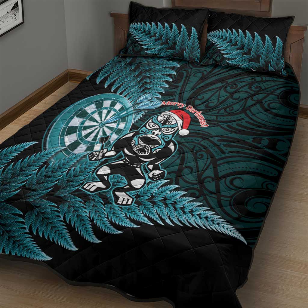 New Zealand Darts Christmas Quilt Bed Set Maori Fern Merry Dartsmas - Vibe Hoodie