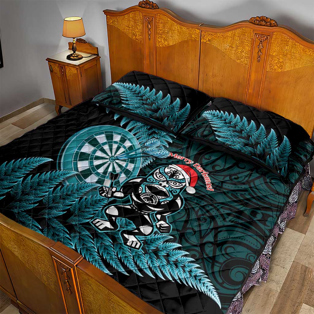 New Zealand Darts Christmas Quilt Bed Set Maori Fern Merry Dartsmas - Vibe Hoodie