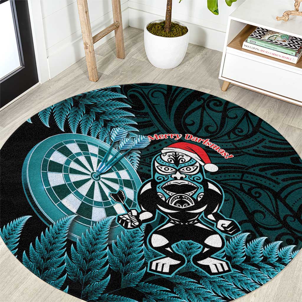 New Zealand Darts Christmas Round Carpet Maori Fern Merry Dartsmas - Vibe Hoodie