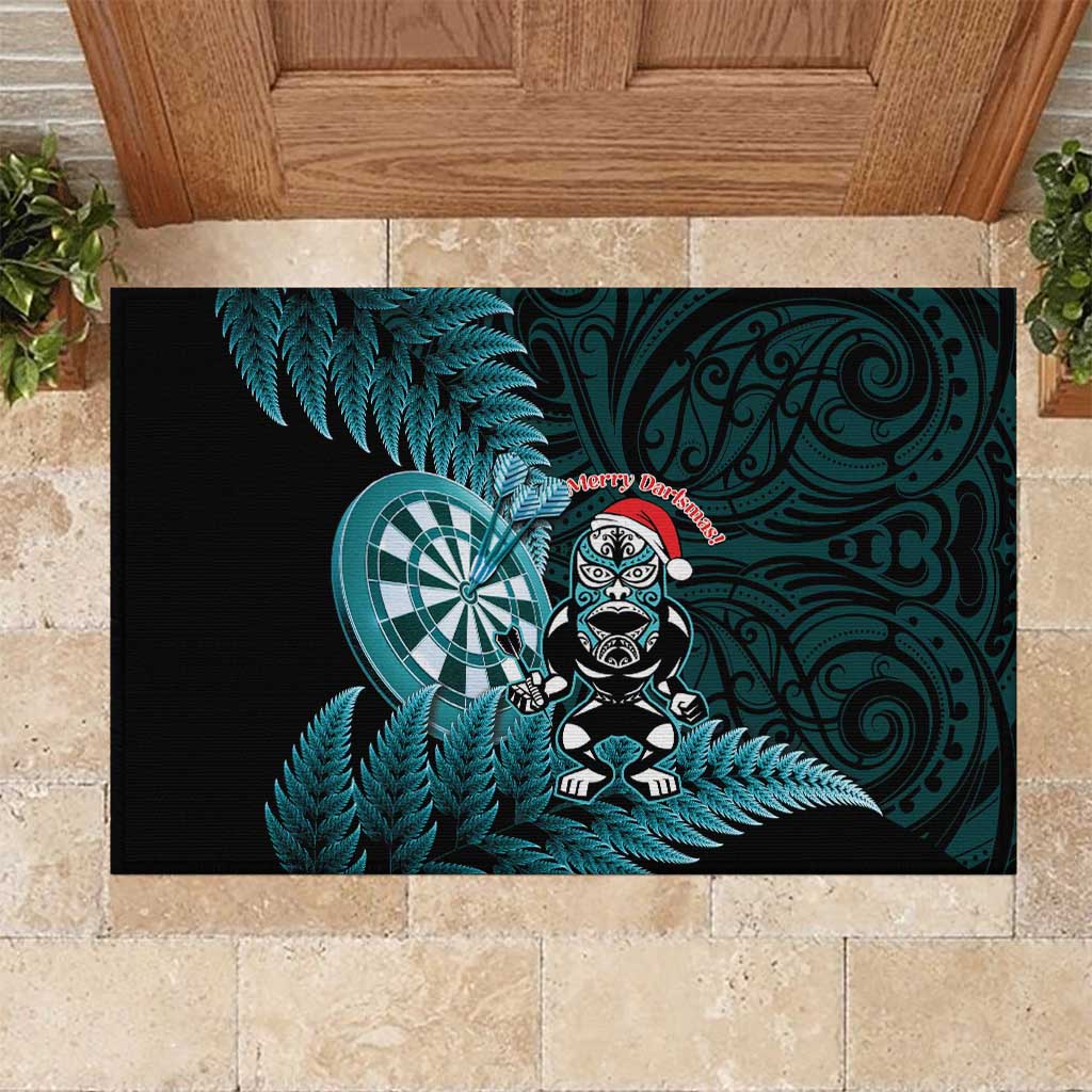 New Zealand Darts Christmas Rubber Doormat Maori Fern Merry Dartsmas - Vibe Hoodie