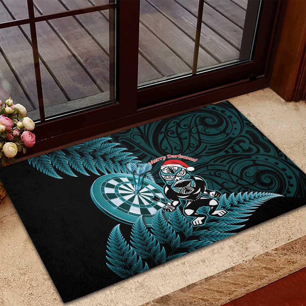 New Zealand Darts Christmas Rubber Doormat Maori Fern Merry Dartsmas - Vibe Hoodie