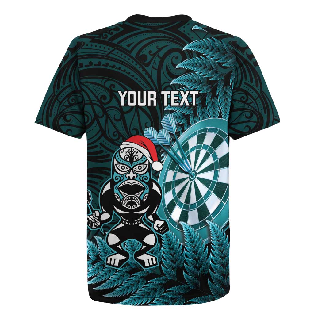 Personalised New Zealand Darts Christmas Rugby Jersey Maori Fern Merry Dartsmas - Vibe Hoodie