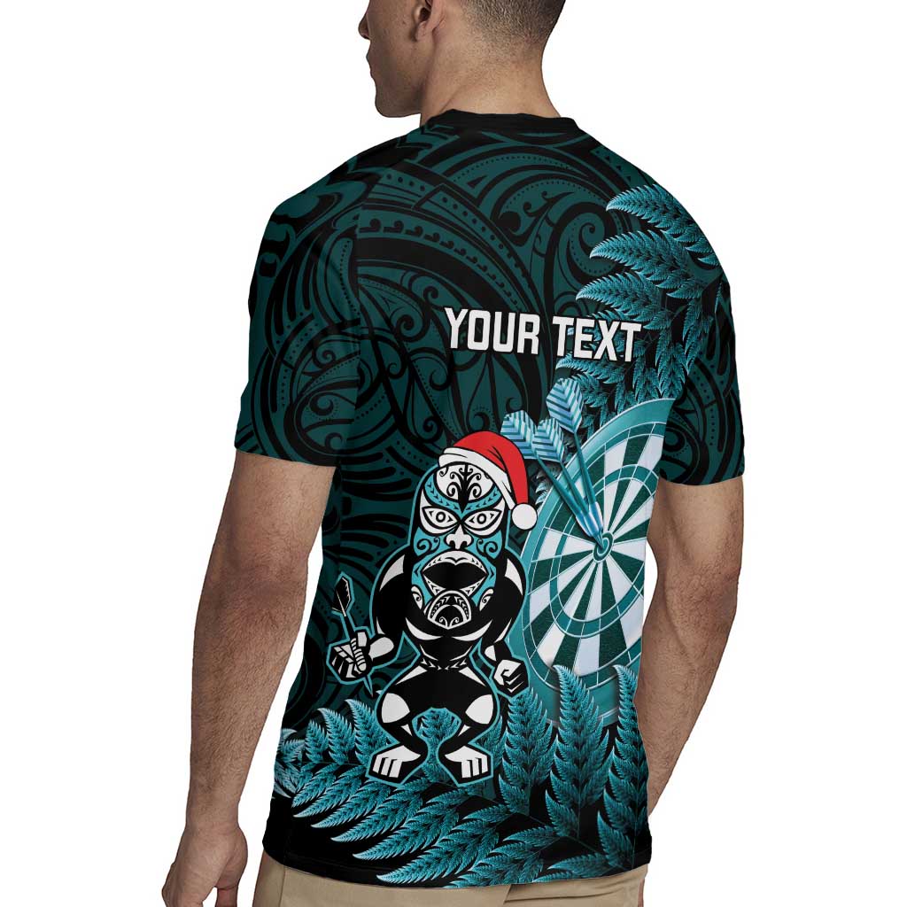 Personalised New Zealand Darts Christmas Rugby Jersey Maori Fern Merry Dartsmas - Vibe Hoodie