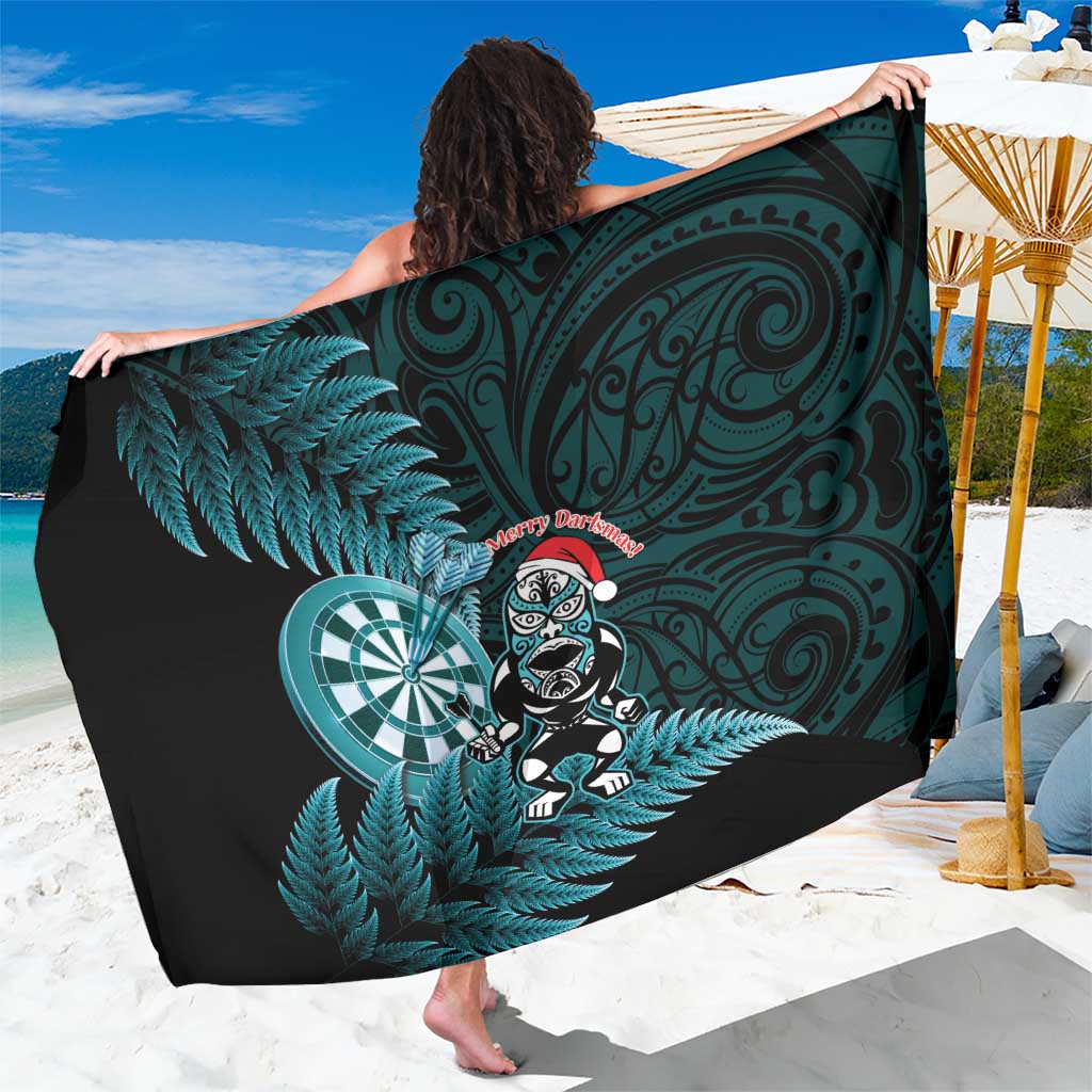 New Zealand Darts Christmas Sarong Maori Fern Merry Dartsmas - Vibe Hoodie