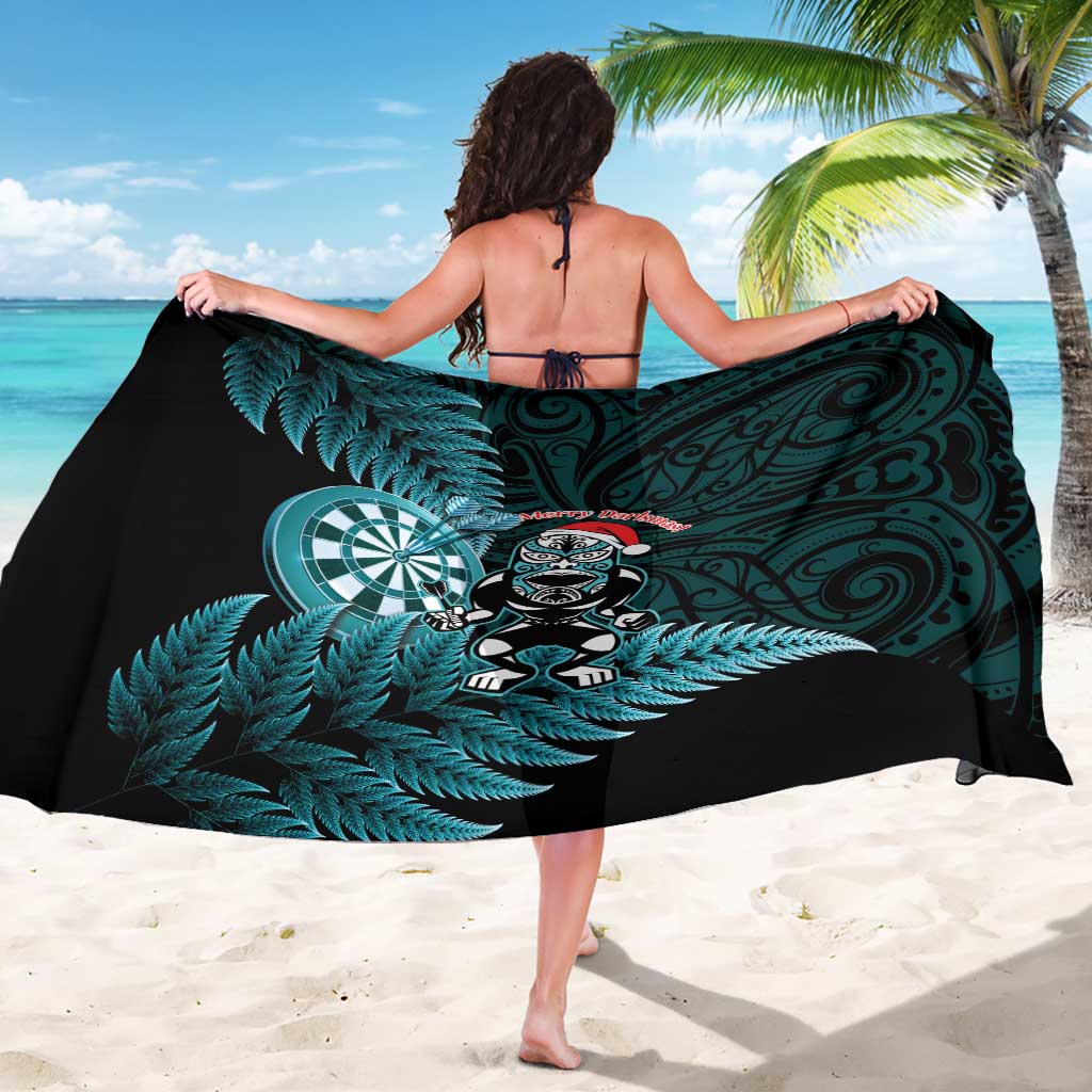 New Zealand Darts Christmas Sarong Maori Fern Merry Dartsmas - Vibe Hoodie
