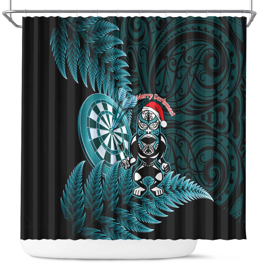 New Zealand Darts Christmas Shower Curtain Maori Fern Merry Dartsmas - Vibe Hoodie