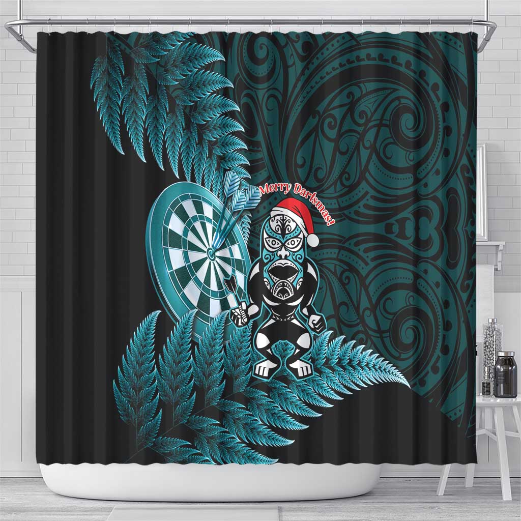 New Zealand Darts Christmas Shower Curtain Maori Fern Merry Dartsmas - Vibe Hoodie