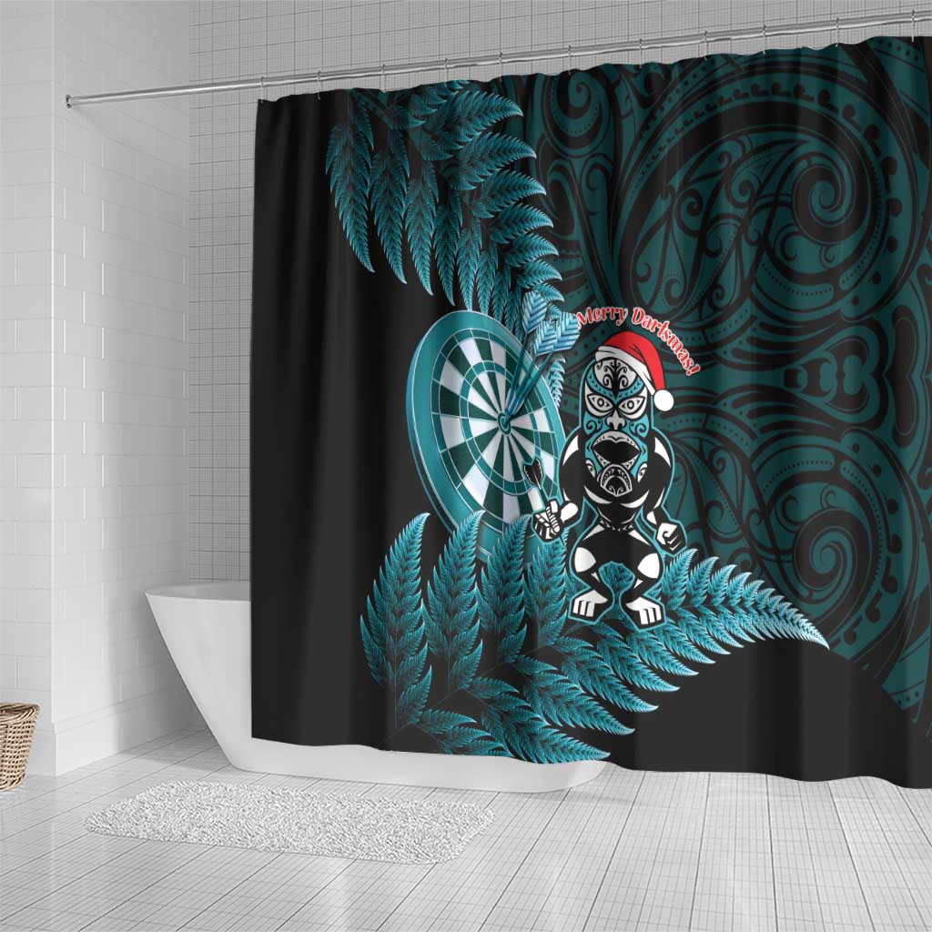 New Zealand Darts Christmas Shower Curtain Maori Fern Merry Dartsmas - Vibe Hoodie