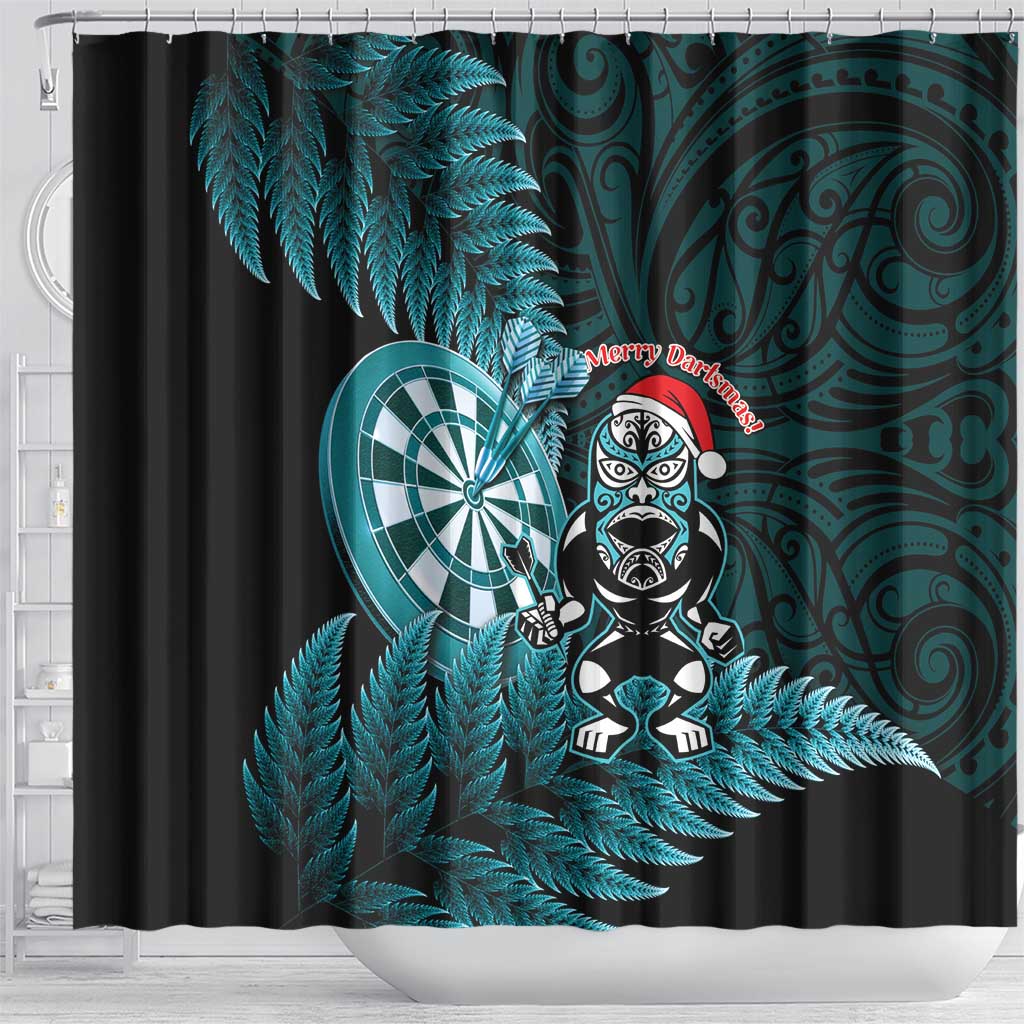 New Zealand Darts Christmas Shower Curtain Maori Fern Merry Dartsmas - Vibe Hoodie