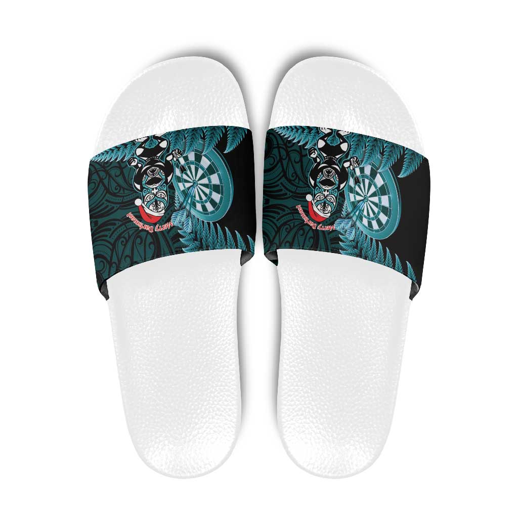 New Zealand Darts Christmas Slide Sandals Maori Fern Merry Dartsmas - Vibe Hoodie
