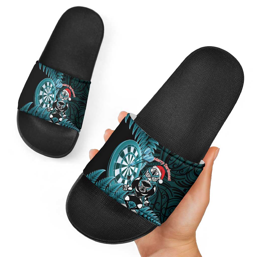 New Zealand Darts Christmas Slide Sandals Maori Fern Merry Dartsmas - Vibe Hoodie