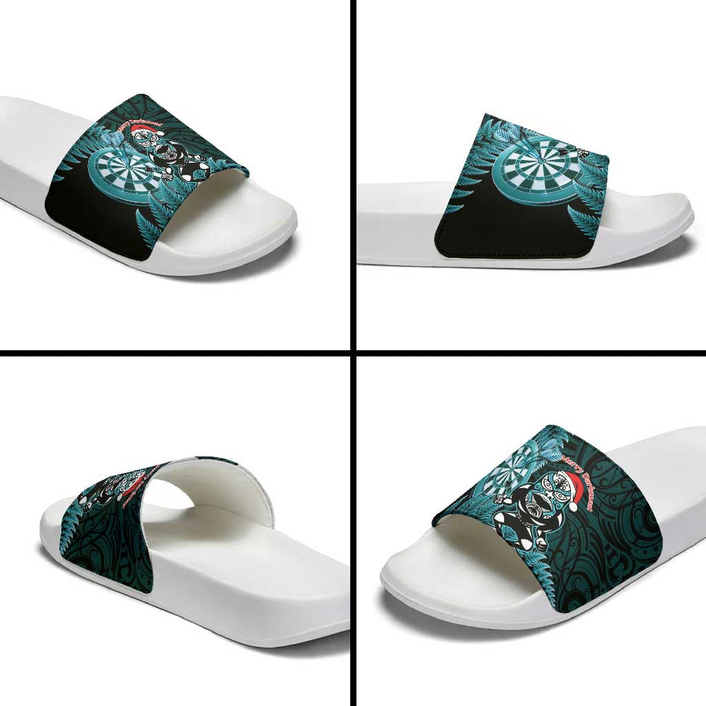 New Zealand Darts Christmas Slide Sandals Maori Fern Merry Dartsmas - Vibe Hoodie