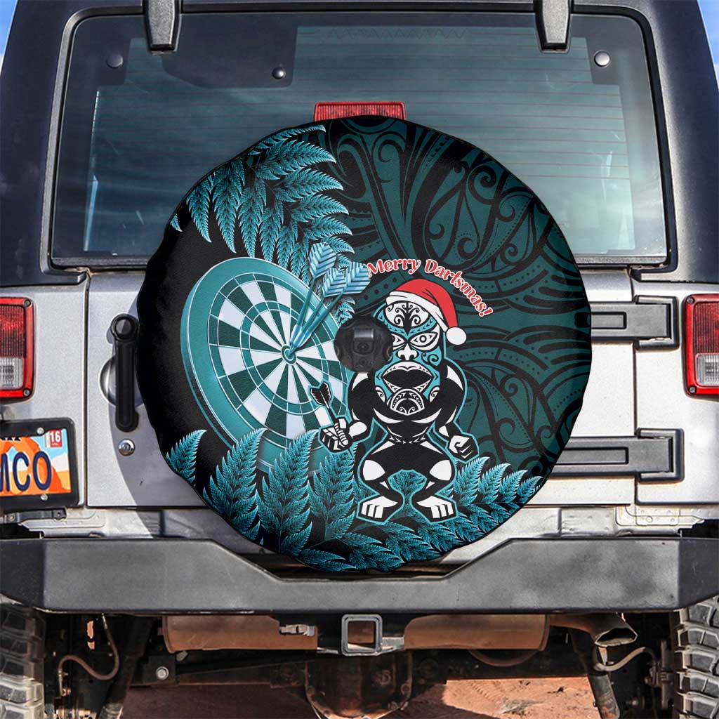 New Zealand Darts Christmas Spare Tire Cover Maori Fern Merry Dartsmas - Vibe Hoodie