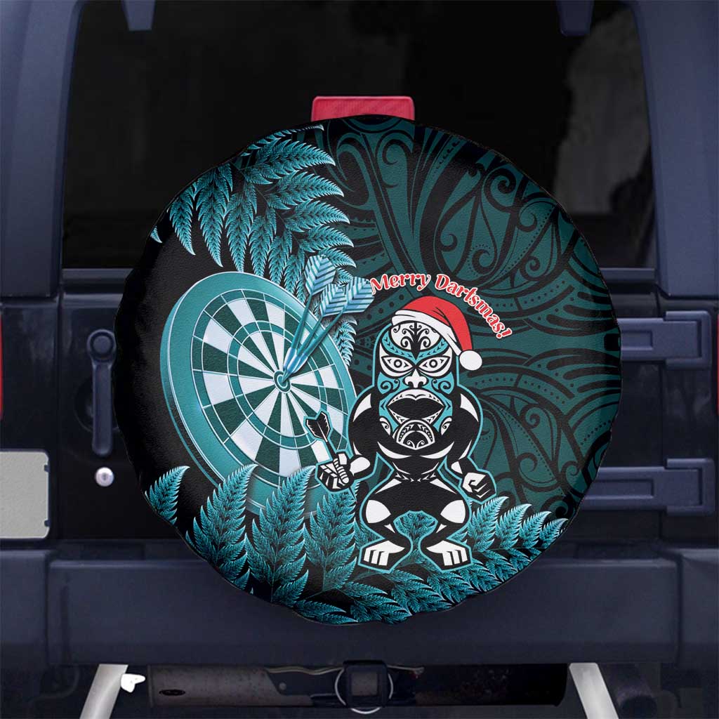 New Zealand Darts Christmas Spare Tire Cover Maori Fern Merry Dartsmas - Vibe Hoodie