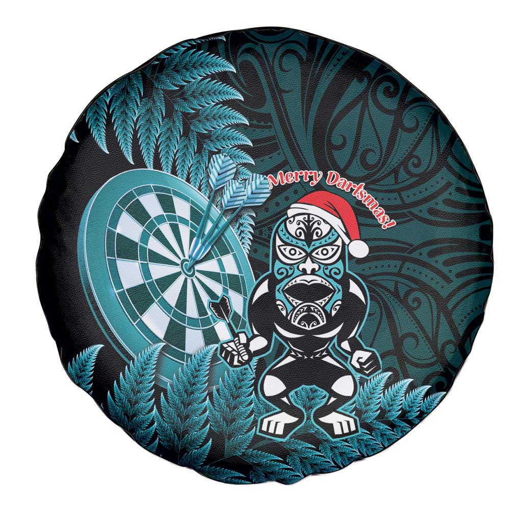 New Zealand Darts Christmas Spare Tire Cover Maori Fern Merry Dartsmas - Vibe Hoodie