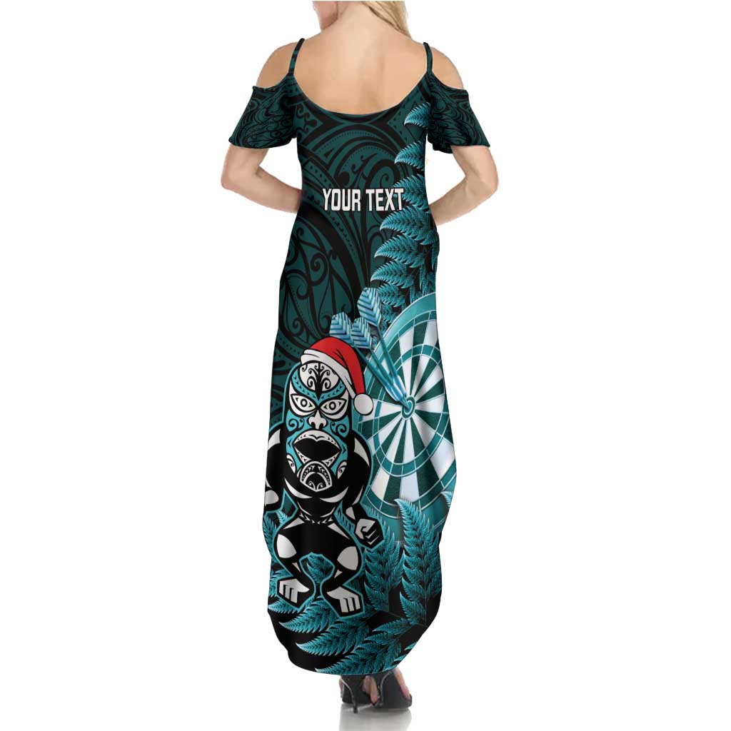 Personalised New Zealand Darts Christmas Summer Maxi Dress Maori Fern Merry Dartsmas - Vibe Hoodie