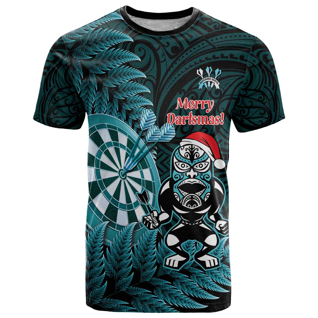 Personalised New Zealand Darts Christmas T Shirt Maori Fern Merry Dartsmas - Vibe Hoodie