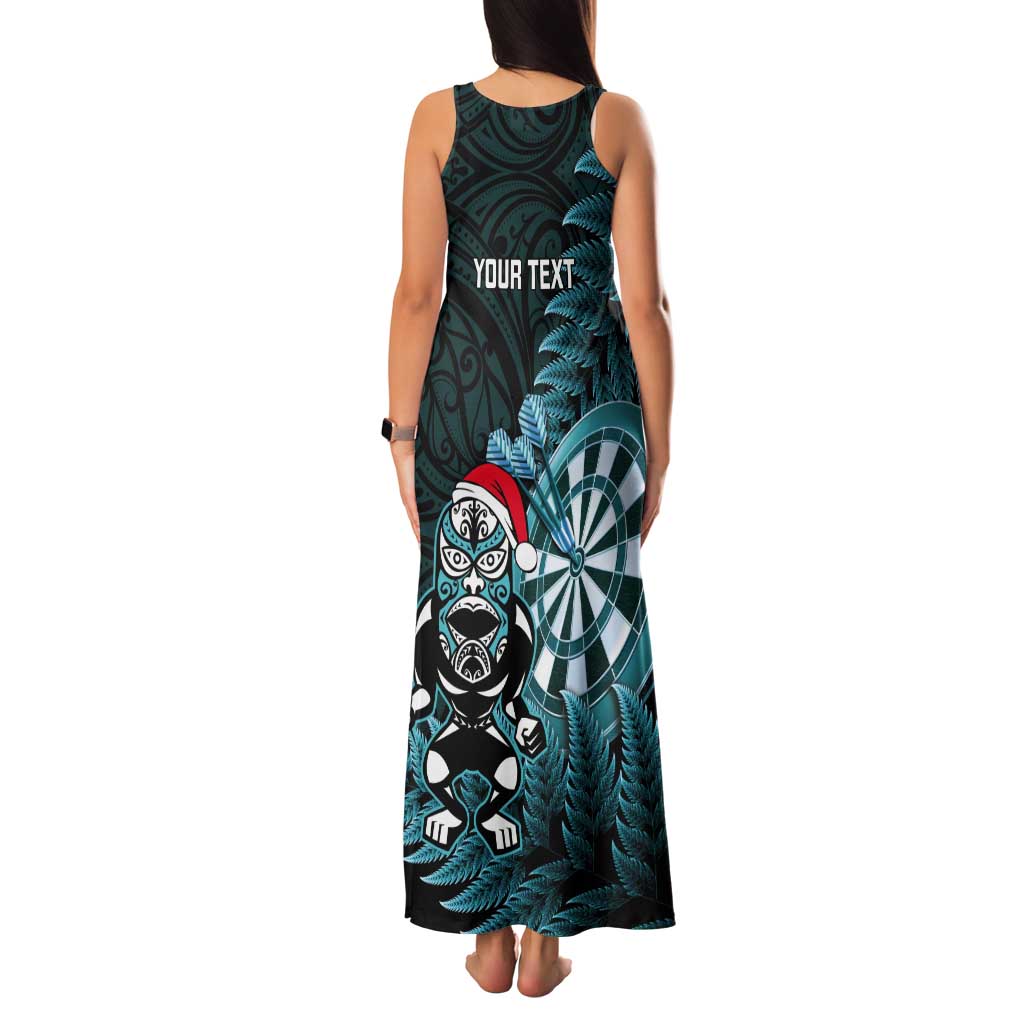 Personalised New Zealand Darts Christmas Tank Maxi Dress Maori Fern Merry Dartsmas - Vibe Hoodie