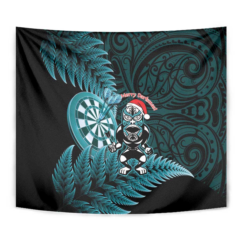 New Zealand Darts Christmas Tapestry Maori Fern Merry Dartsmas - Vibe Hoodie