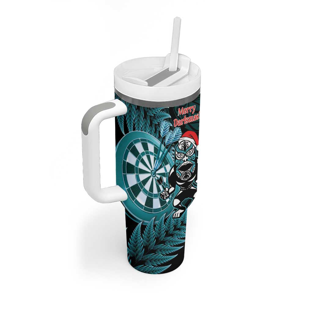 Personalised New Zealand Darts Christmas Tumbler With Handle Maori Fern Merry Dartsmas - Vibe Hoodie