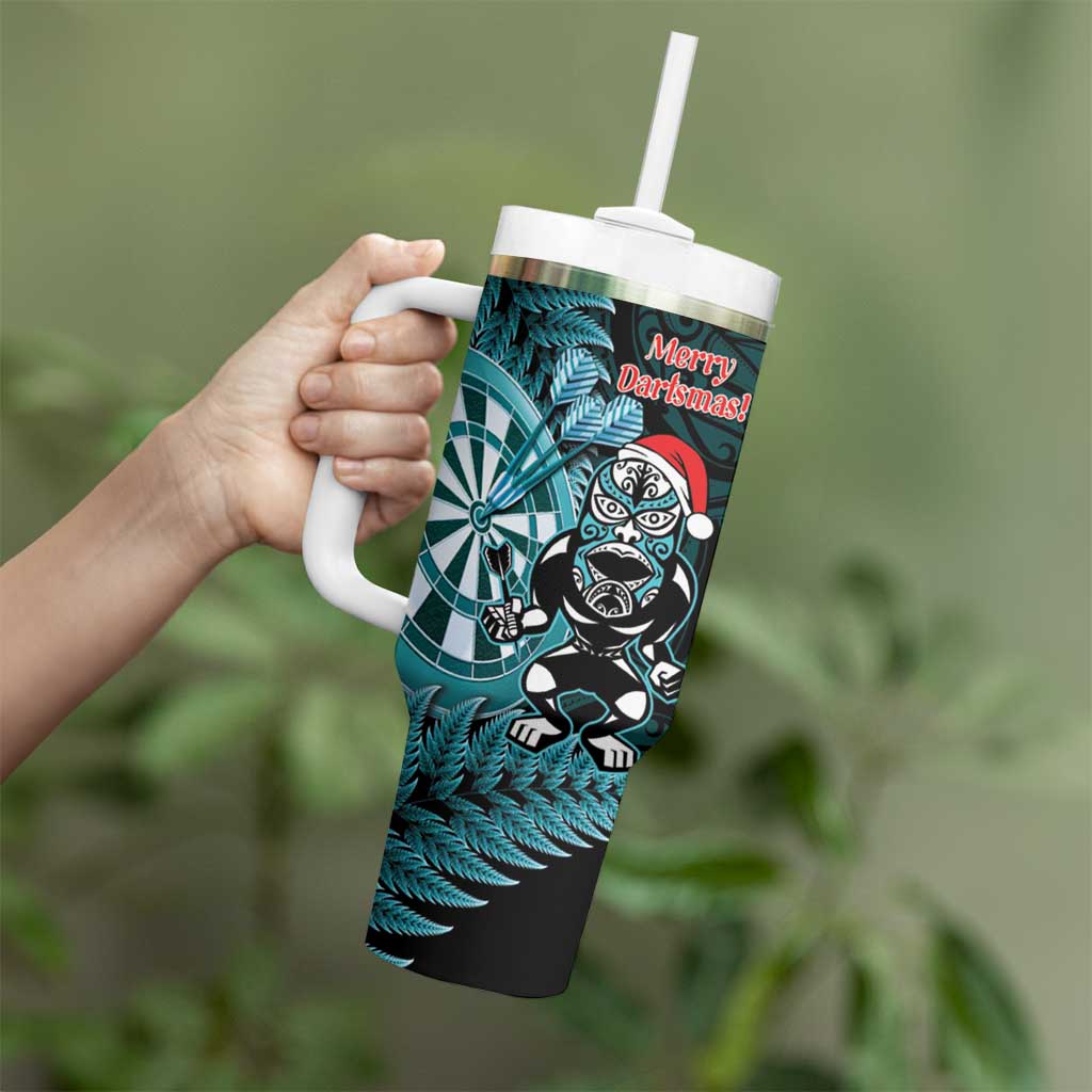 Personalised New Zealand Darts Christmas Tumbler With Handle Maori Fern Merry Dartsmas - Vibe Hoodie