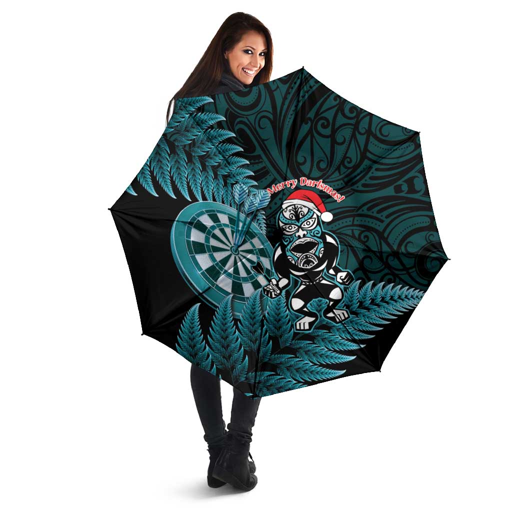 New Zealand Darts Christmas Umbrella Maori Fern Merry Dartsmas - Vibe Hoodie