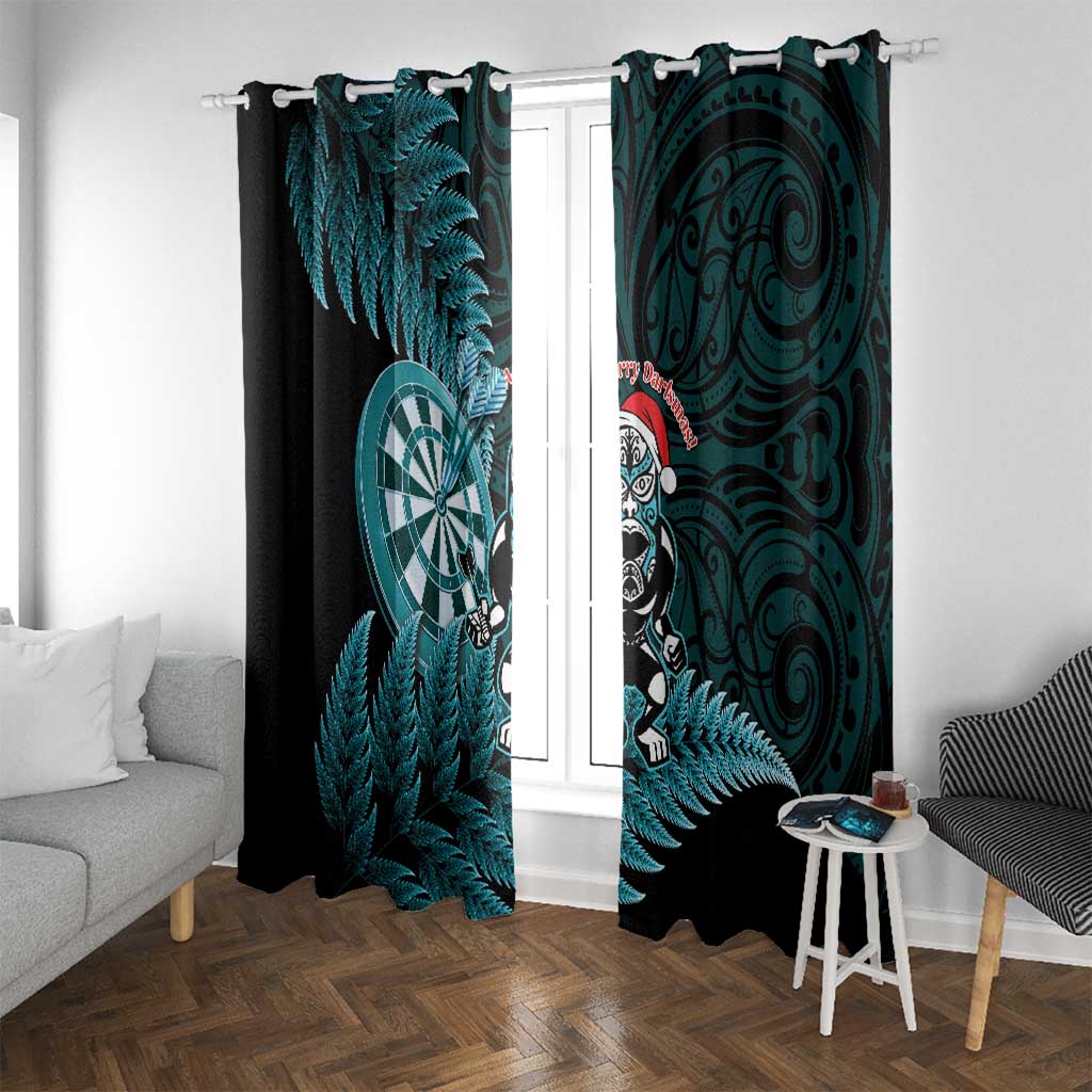 New Zealand Darts Christmas Window Curtain Maori Fern Merry Dartsmas - Vibe Hoodie