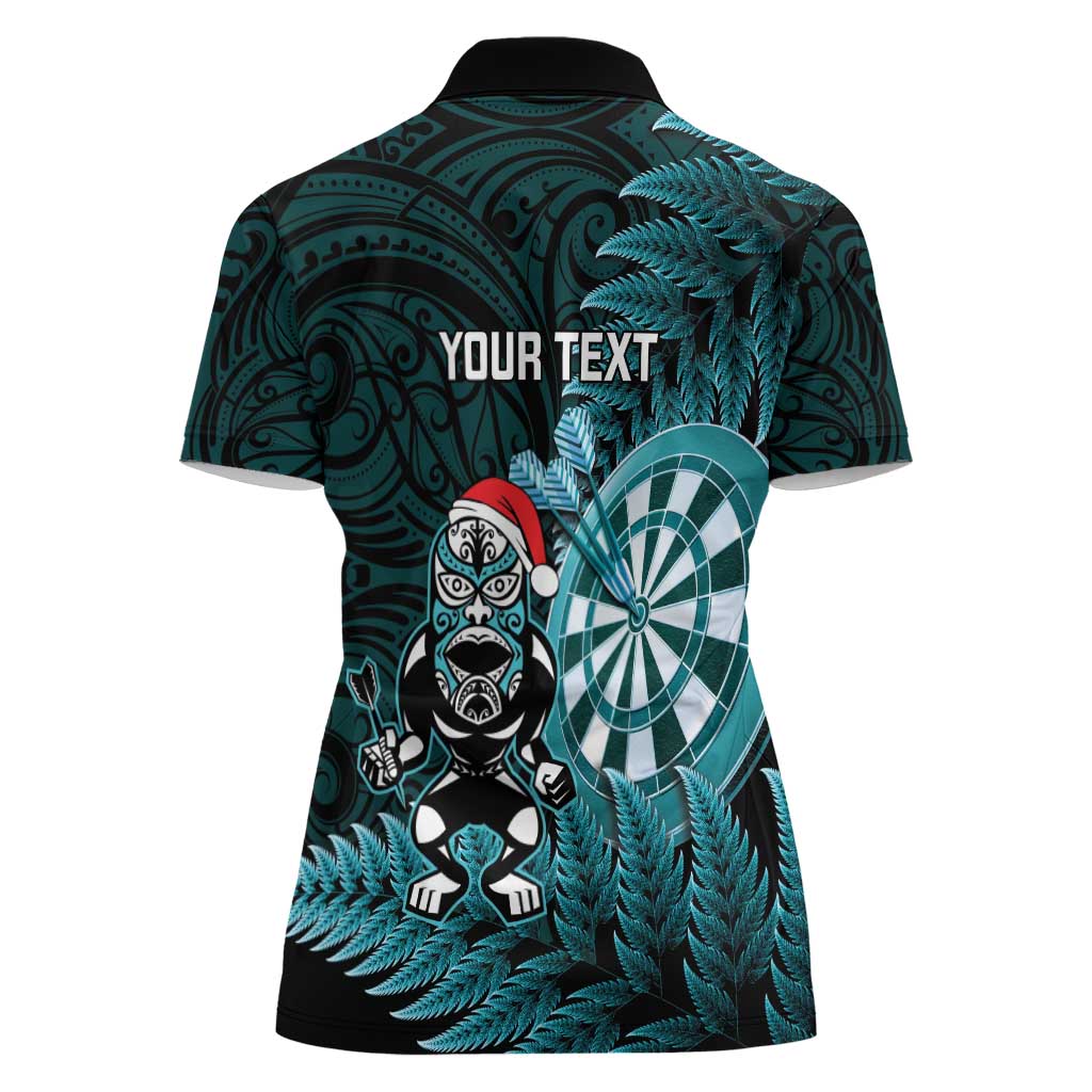 Personalised New Zealand Darts Christmas Women Polo Shirt Maori Fern Merry Dartsmas - Vibe Hoodie