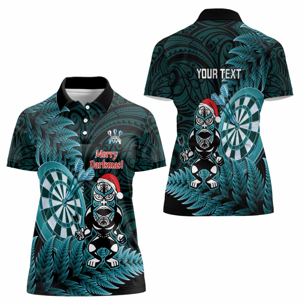 Personalised New Zealand Darts Christmas Women Polo Shirt Maori Fern Merry Dartsmas - Vibe Hoodie