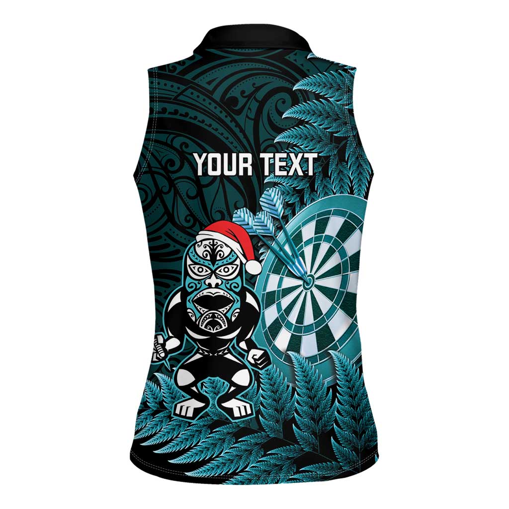 Personalised New Zealand Darts Christmas Women Sleeveless Polo Shirt Maori Fern Merry Dartsmas - Vibe Hoodie