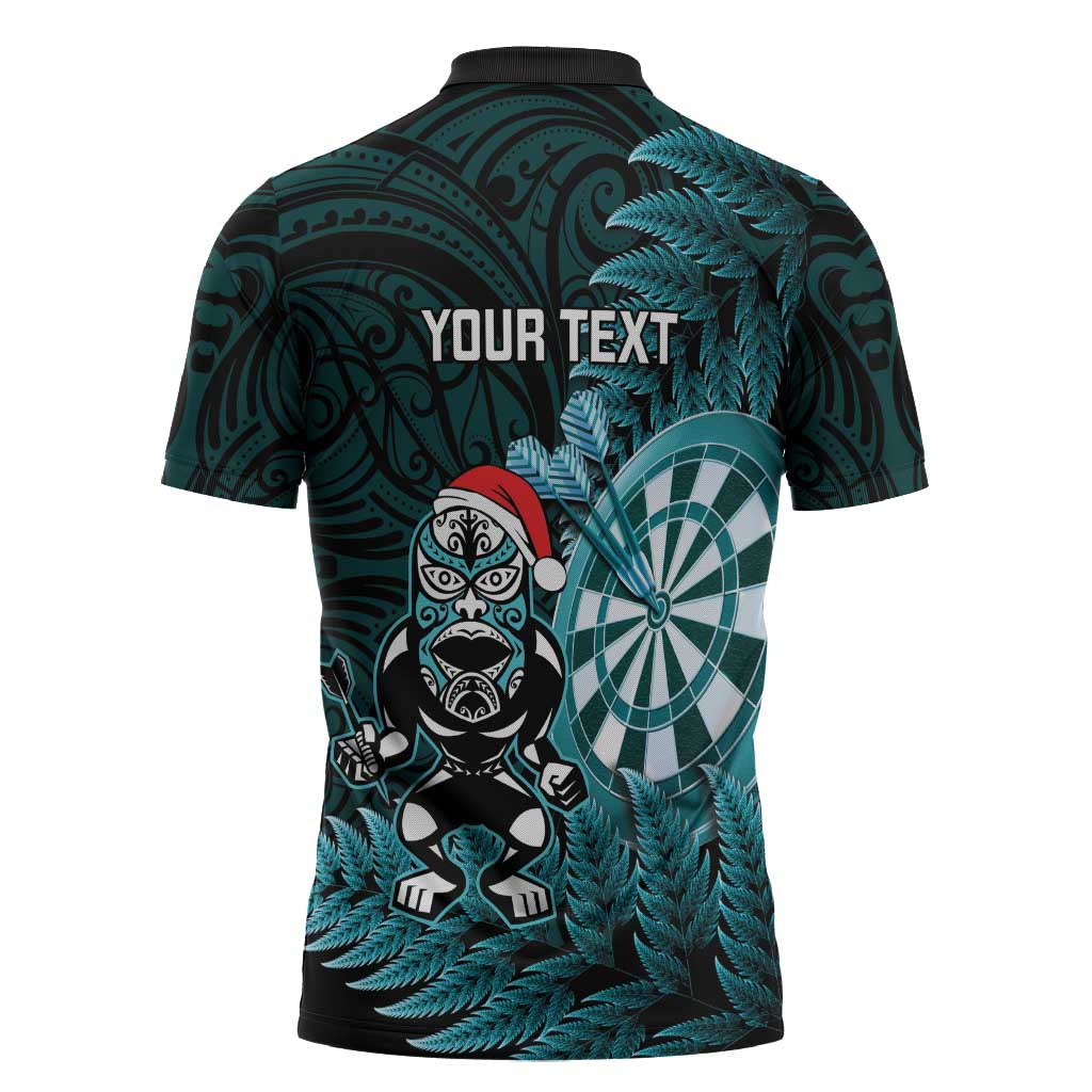 Personalised New Zealand Darts Christmas Zipper Polo Shirt Maori Fern Merry Dartsmas - Vibe Hoodie