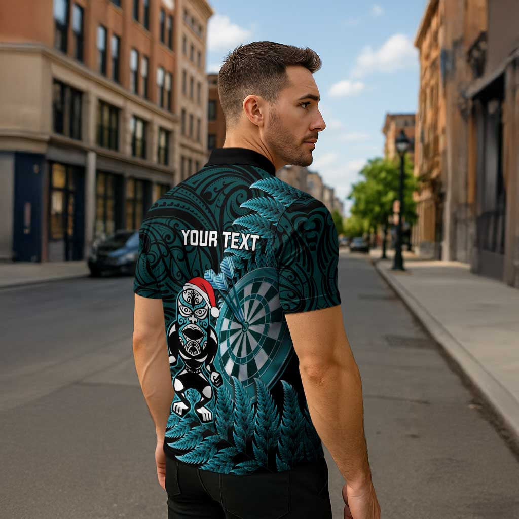 Personalised New Zealand Darts Christmas Zipper Polo Shirt Maori Fern Merry Dartsmas - Vibe Hoodie